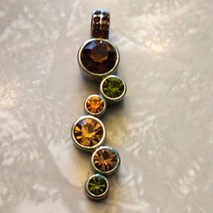 Lia Sofia faux silver and stacked gemstones pendant.